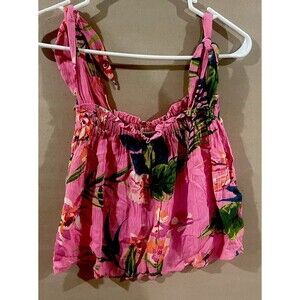 Billabong Women's Pink Floral Tank Top Size Small